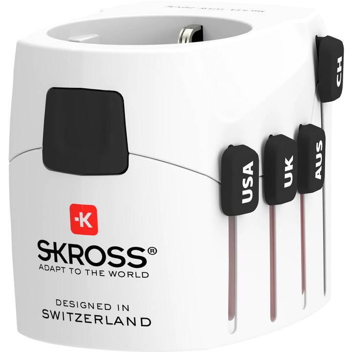 SKROSS Adattatore viaggio PRO World (Europa, Regno Unito, Giappone, Brasile, Italia, USA, Australia, China, Svizzera / Europa, Giappone, Brasile, Italia, USA, Australia, Svizzera, China)