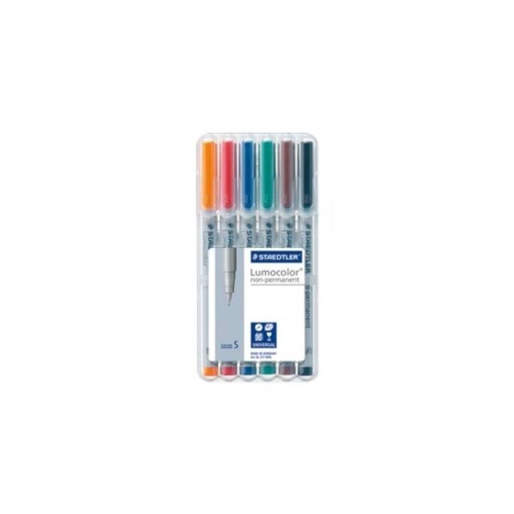 STAEDTLER Marqueur permanent (Orange, Brun, Bleu, Noir, Rouge, Vert, 6 pièce)