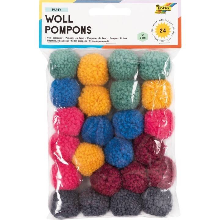 FOLIA Pompon Party (Multicolore, 24 pezzo)