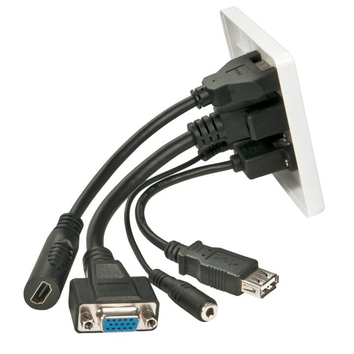 LINDY Multi AV Faceplate Prise de courant (HDMI, USB Typ A, VGA)