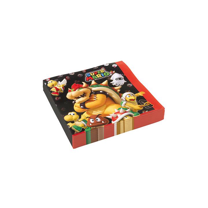 AMSCAN Papierserviette Super Mario (33 cm x 33 cm, 20 Stück)