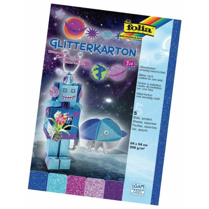 FOLIA Glitter Ice (Mehrfarbig, Karton)