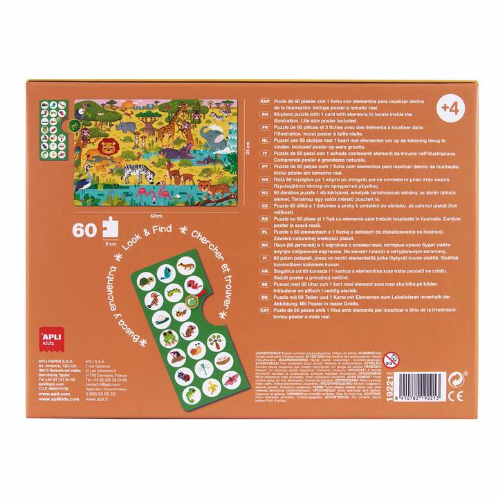 APLI KIDS Wimmel Junior Savanne Puzzle (60 Stück)