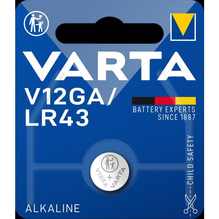 VARTA Batterie (LR43 / AG12 / V12GA, 1 Stück)