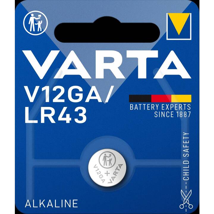 VARTA Batteria (LR43 / AG12 / V12GA, 1 pezzo)