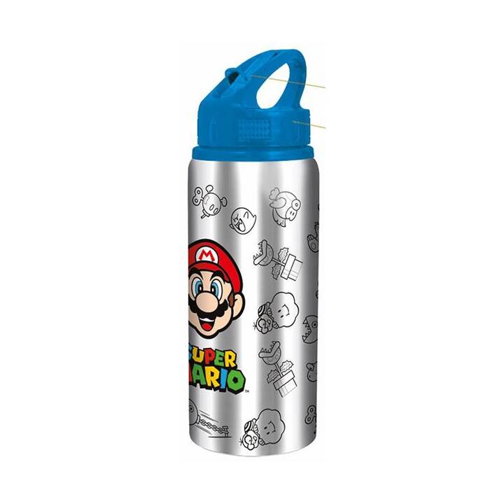 UNDERCOVER Kindertrinkflasche Super Mario (0.71 l, Silber, Blau, Mehrfarbig)