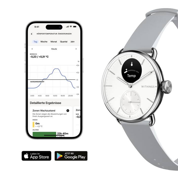 WITHINGS Scanwatch 2 (38mm, Weiss)