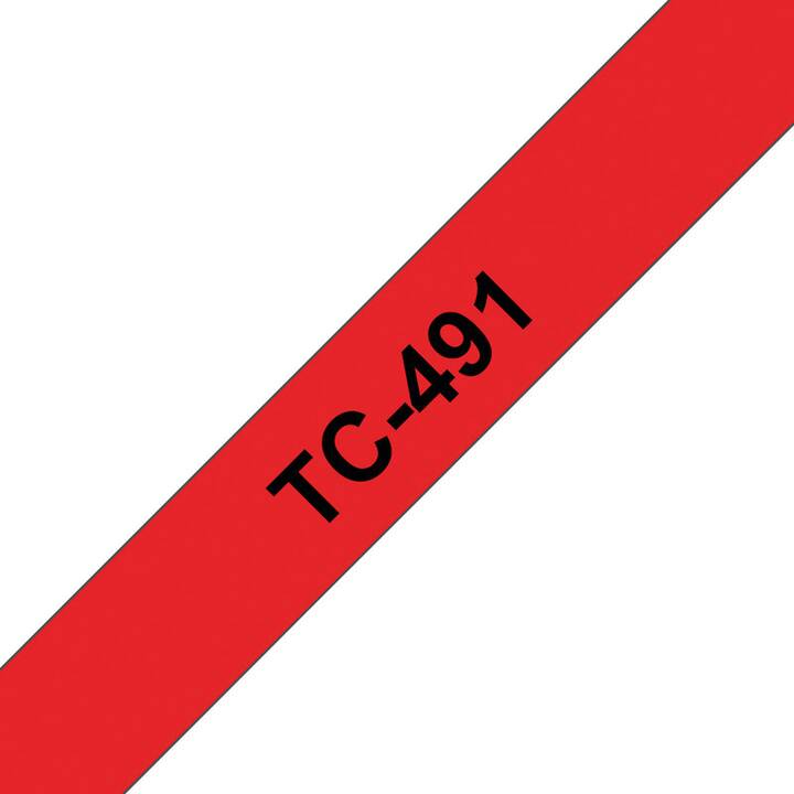 BROTHER TC491 Ruban d'écriture (Noir / Rouge, 9 mm)