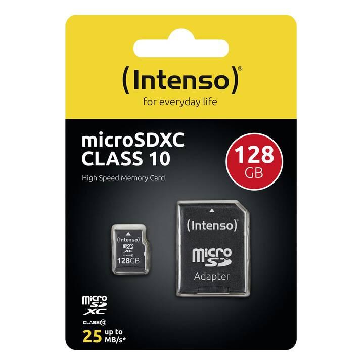 INTENSO MicroSDXC 3413491 (Class 10, 128 Go, 25 Mo/s)