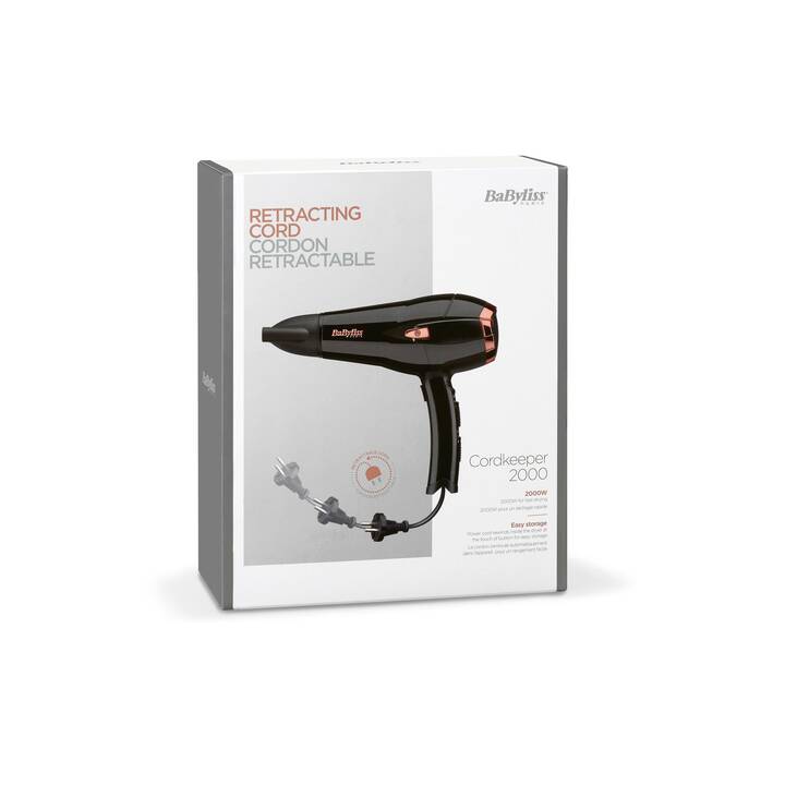 BABYLISS D373CHE Retracord System (2000 W, Roségold, Nero)