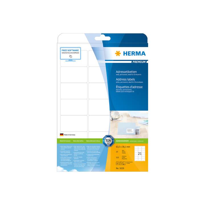 HERMA Étiquettes RFID (525 pièce, 210 mm x 297 mm)