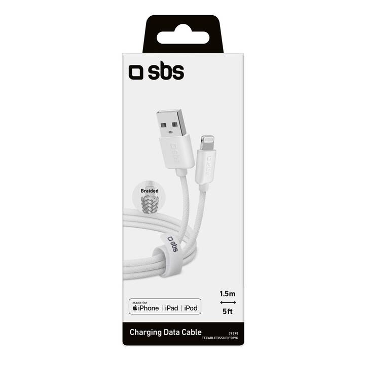 SBS Câble (USB 2.0 de type A, Lightning, 1.5 m)