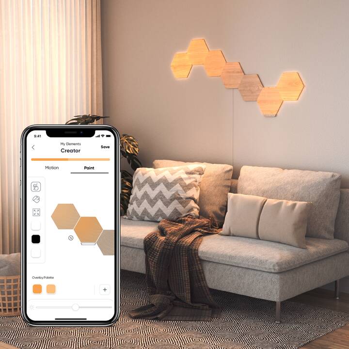 NANOLEAF Lumière d'ambiance LED Elements Starter Kit 7PK (Brun, 42 W)