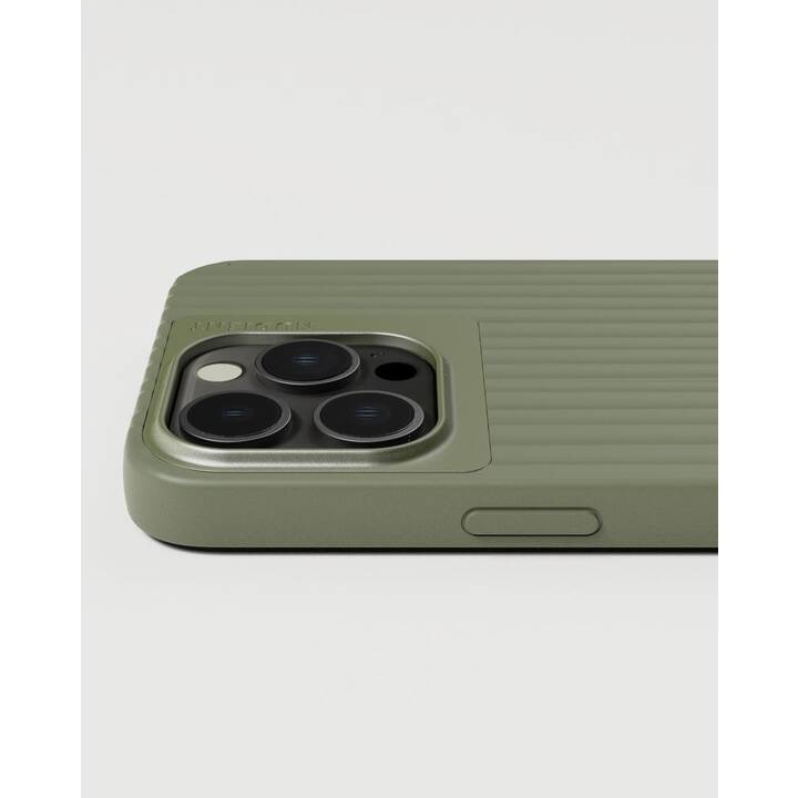 NUDIENT Backcover (iPhone 15 Pro Max, Alluminio, Verde oliva, Verde)
