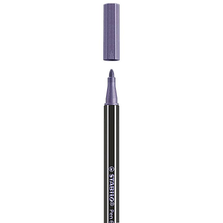 STABILO Pen 68 metallic Filzstift (Violett, 1 Stück)