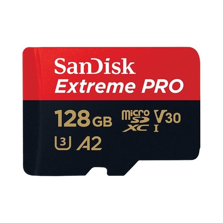 SANDISK MicroSD Extreme Pro (Video Class 30, UHS-I Class 3, 128 Go, 170 Mo/s)