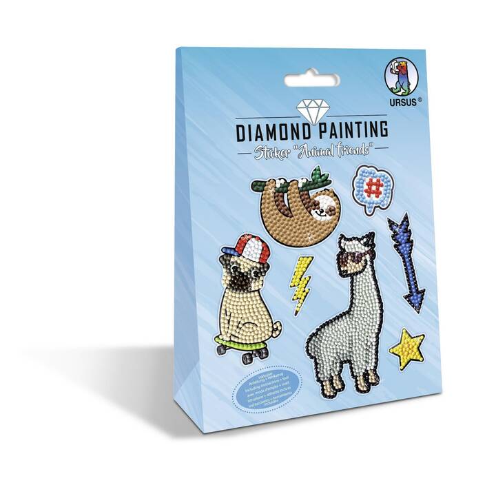 URSUS Sticker Diamond Painting Animal (Mond, 7 Stück)