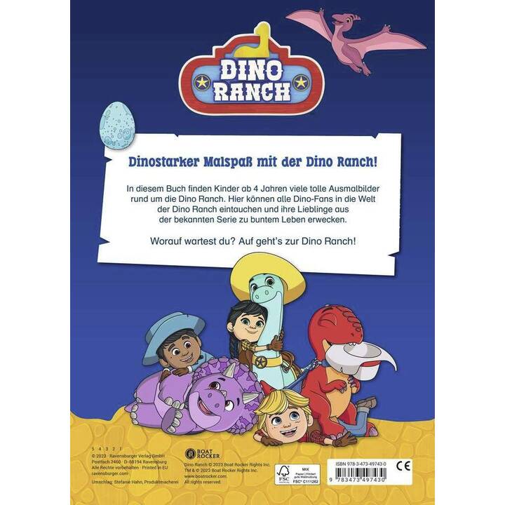 Ravensburger Dino Ranch Malbuch 24 Ausmalbilder für Kinder ab 4