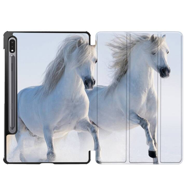 EG coque pour Samsung Galaxy Tab S8+ 12.4" (2022) - blanc - cheval