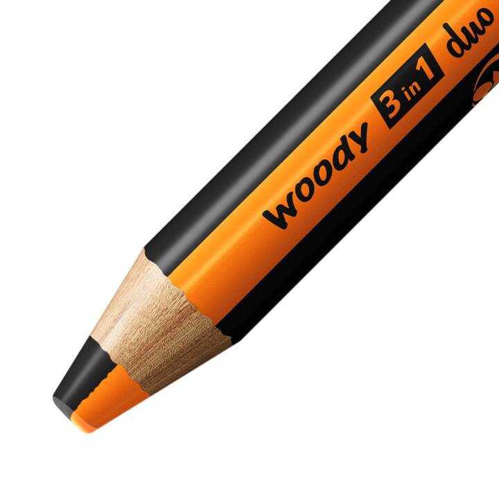 STABILO Matite colorate Woody 3 in 1 (Arancione, Nero, 5 pezzo)