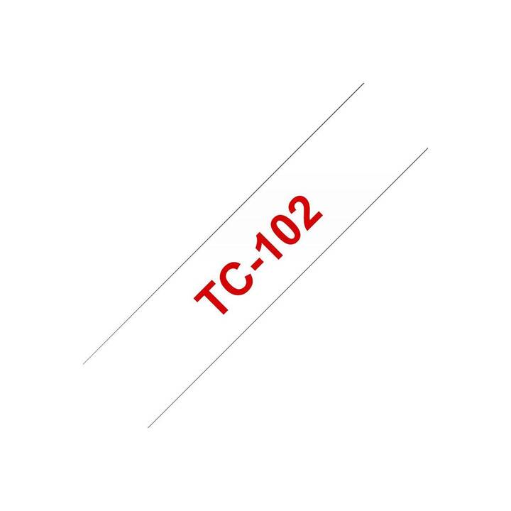 BROTHER P-touch Schriftband (Rot / Transparent, 12 mm)