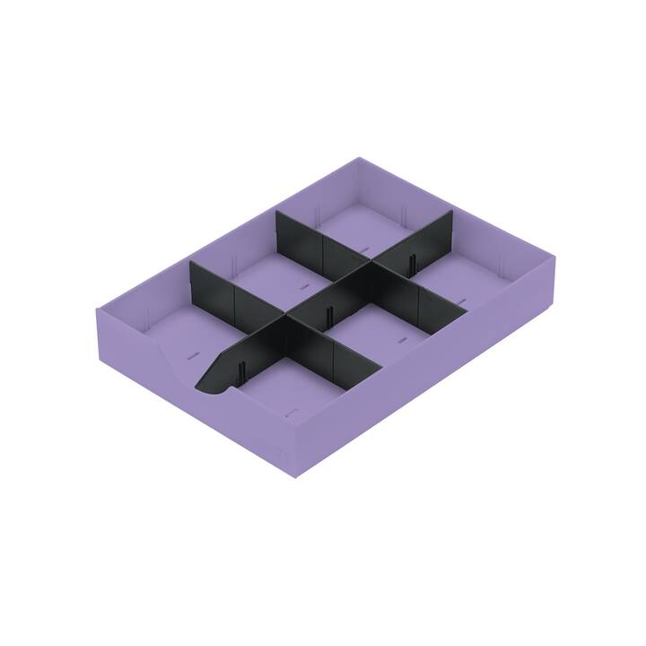 STYRO Büroschubladenbox Styrodoc (23 cm  x 32 cm  x 5.3 cm, Violett, Schwarz)