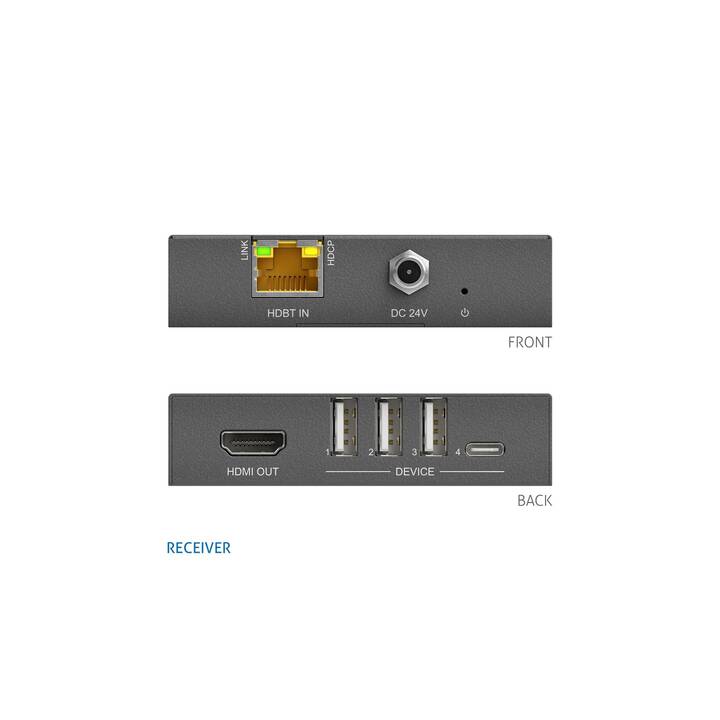 PURELINK PT-HDBT-1020HU-RX Video-Konverter (HDBaseT, USB Typ-A, USB Typ-C)