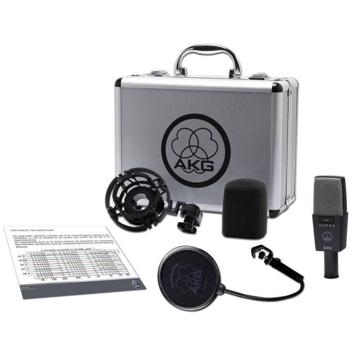 AKG C414 Microphone studio (Argent, Gris)