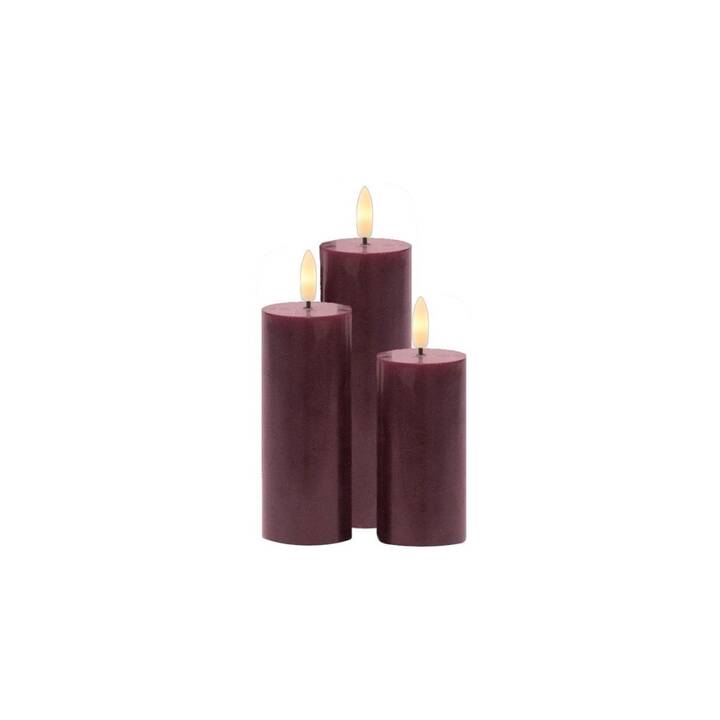 SIRIUS LED-Kerze (Bordeaux, 3 Stück)