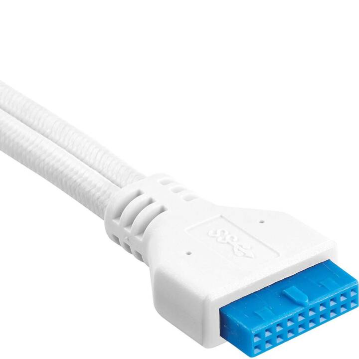 CORSAIR Premium Sleeved Câble de donnée interne (2 Pin, USB 2.0, USB 3.0, USB 3.0, USB 2.0, 2 Pin, 0.3 m)