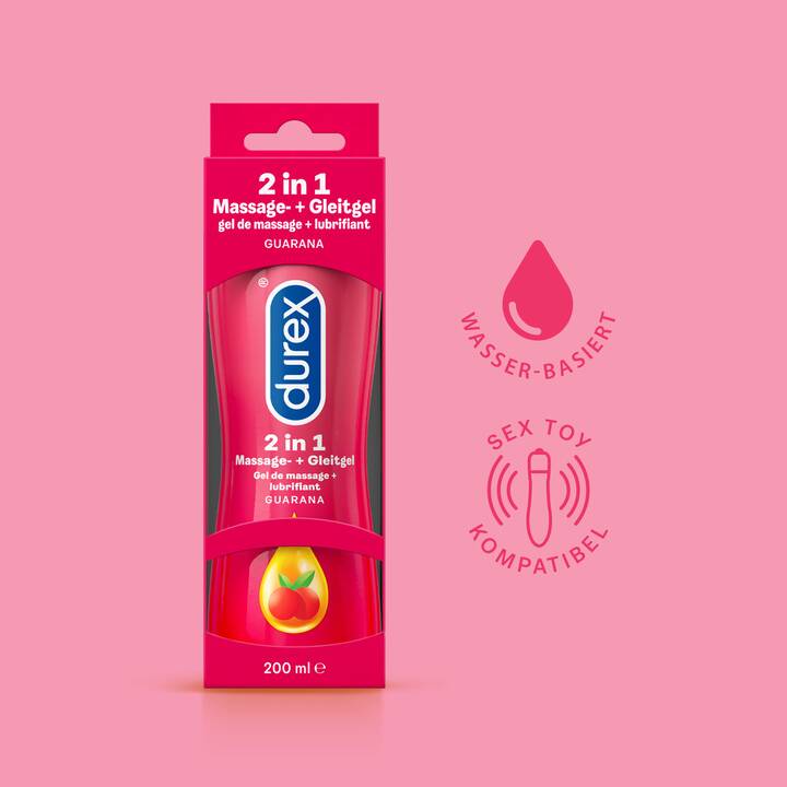 DUREX Gel de massage et lubrifiant Play 2in1 (200 ml, Guarana, À base d'eau)