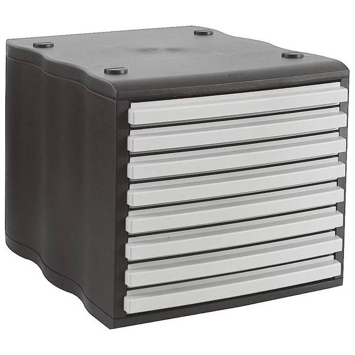 STYRO Büroschubladenbox (27.0 cm  x 35.5 cm  x 24.0 cm, Grau, Schwarz)