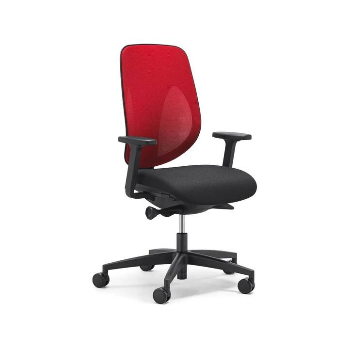 GIROFLEX 353 Comfort III Sedia girevole per ufficio (Nero, Rosso)