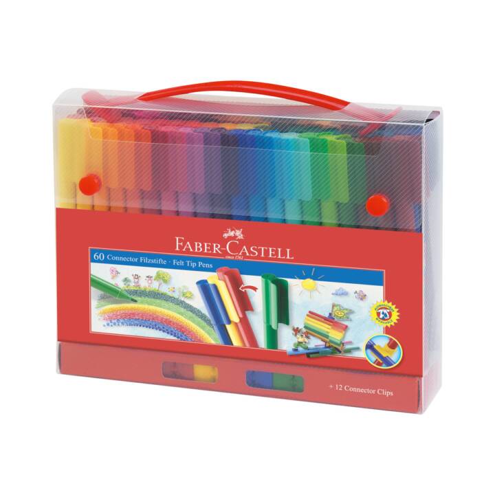 FABER-CASTELL Connector Crayon feutre (Multicolore, 60 pièce)