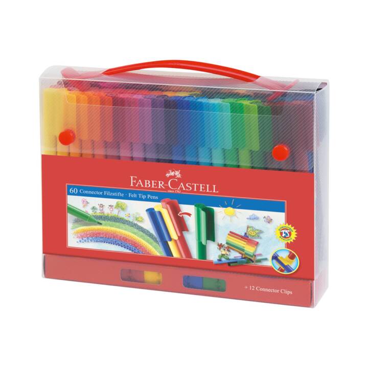 FABER-CASTELL Connector Pennarello (Multicolore, 60 pezzo)