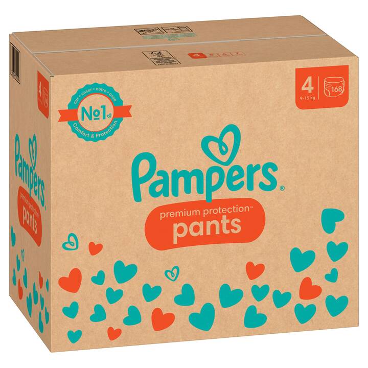 PAMPERS Premium Protection Pants 4 (Monatsbox, 168 Stück)