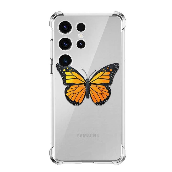 EG Backcover (Galaxy S23 Ultra, Schmetterling, Orange)