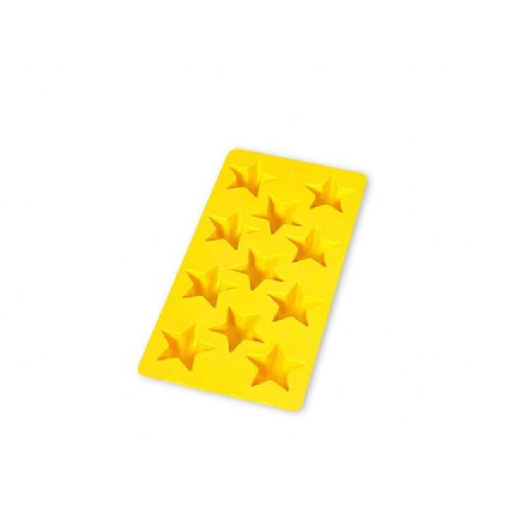 LÉKUÉ Stampo per cubetti di ghiaccio Star Yellow