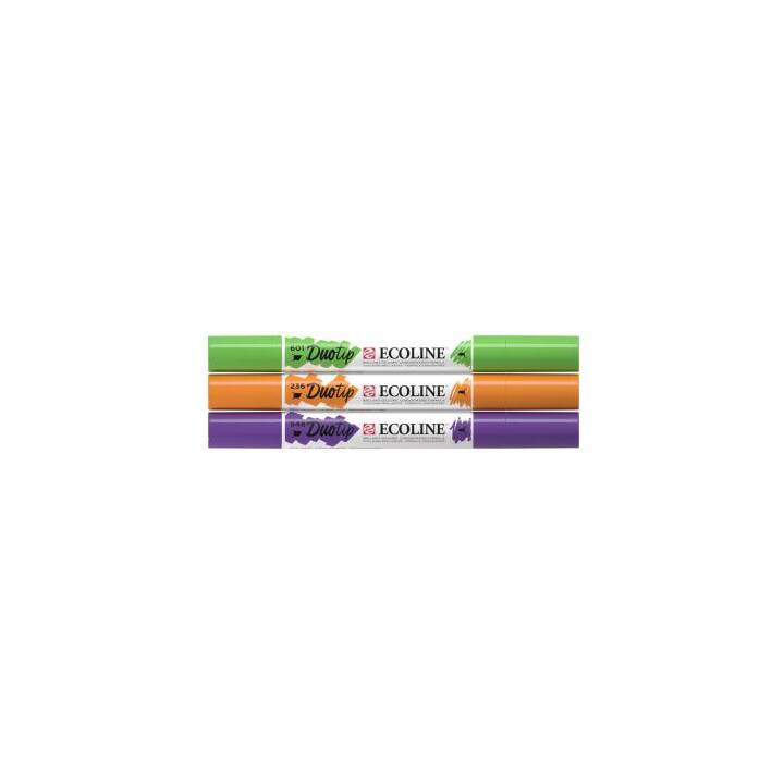 TALENS Ecoline Duotip Matita a inchiostro (Porpora, Arancione, Verde, 3 pezzo)