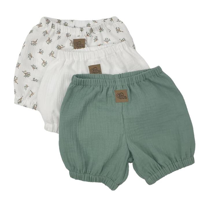 BISAL Short pour bébé (Vert, Blanc)