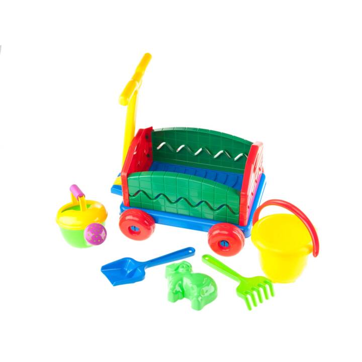 OUTDOOR ACTIVE Chariot de jouets à tirer avec jeu de seaux