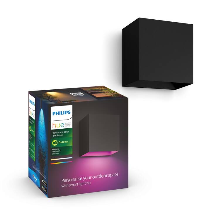 PHILIPS HUE Wandleuchte White and Color Ambiance Resonate (8 W, Schwarz)