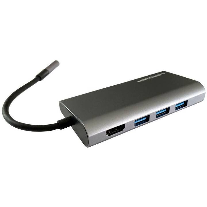 LC POWER LC-HUB-C-MULTI-5 (6 Ports, USB Typ-C, RJ-45, HDMI, USB Typ-A)