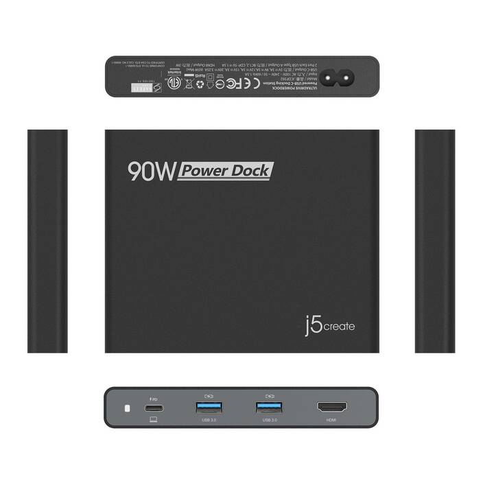 J5 CREATE Stations d'accueil JCDP392 (HDMI, 2 x USB 3.2 Typ-A, USB 3.2 Typ-C)