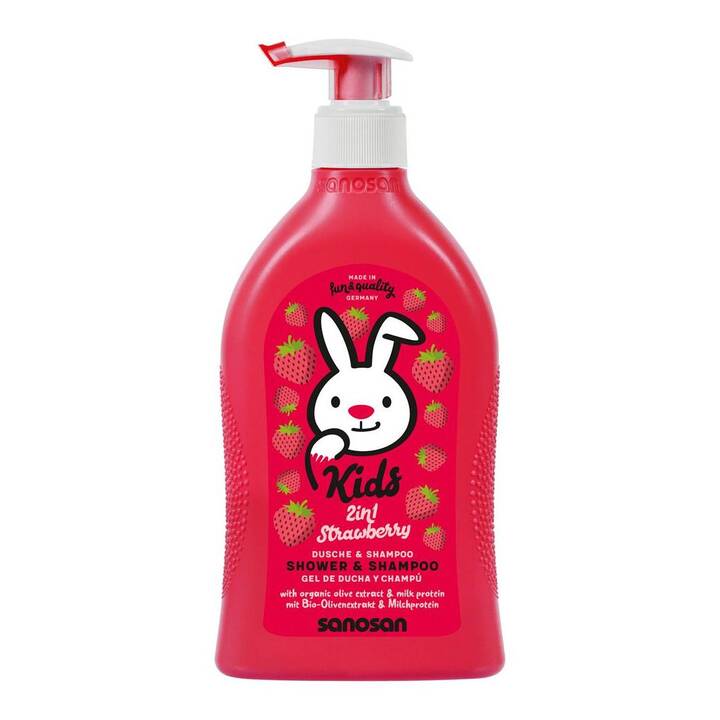 SANOSAN 2 en 1 shampooing Strawberry (Fraise, 400 ml)