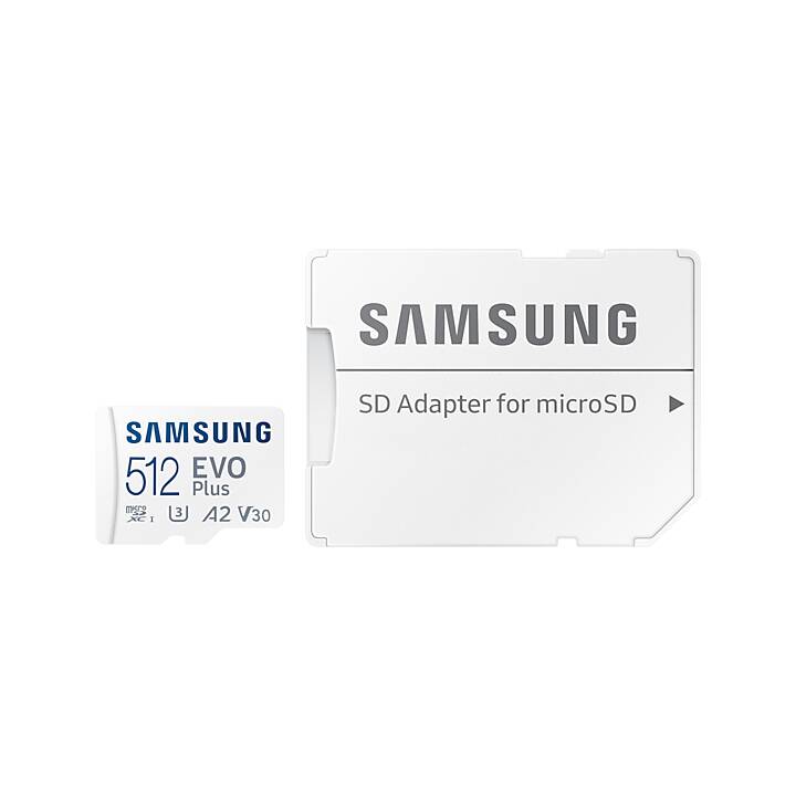 SAMSUNG MicroSDXC Evo Plus (Class 10, Video Class 30, 512 Go, 130 Mo/s)