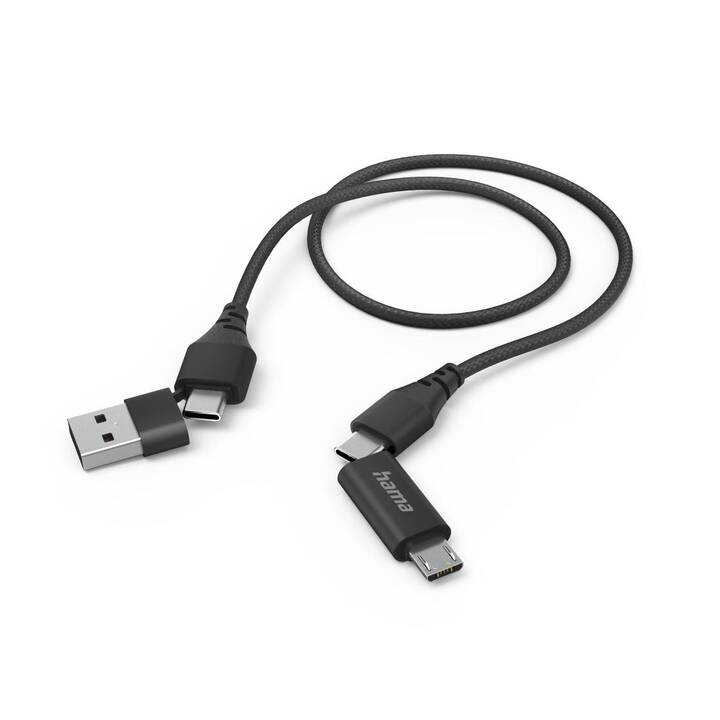 HAMA 4in1 Kabel (USB Typ-A, USB 2.0, Micro USB Typ B, USB Typ-C, 1.5 m)