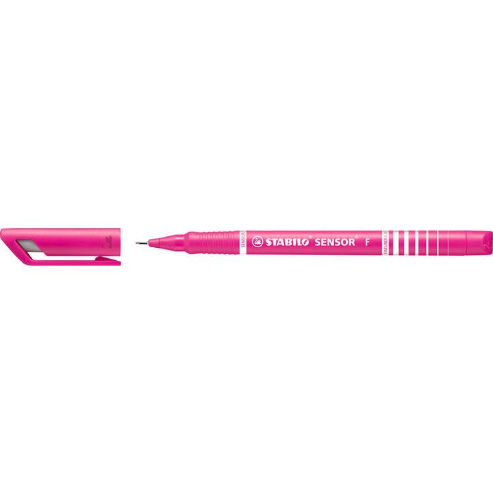 STABILO Penna a fibra (Pink, Blu, Viola, Verde, 4 pezzo)
