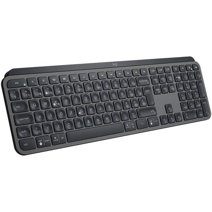 LOGITECH MX Keys Advanced (USB, Bluetooth, Svizzera, Senza fili)