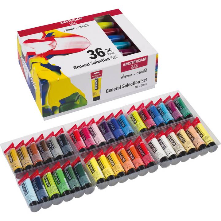 TALENS Acrylfarbe Amsterdam Starter Set (36 x 20 ml, Mehrfarbig)